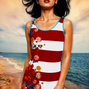 Vintage Floral Modest Women's Swimsuit