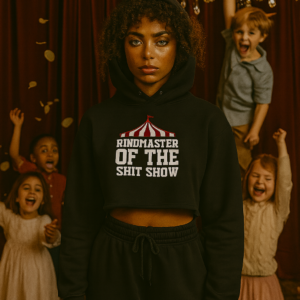 Ringmaster "Of The Sh!t Show" Circus Cropped Women's Hoodie